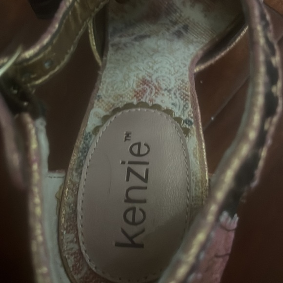 Mary Jane Heels Open toe rose gold/Copper Metallic with bow - Picture 6 of 8